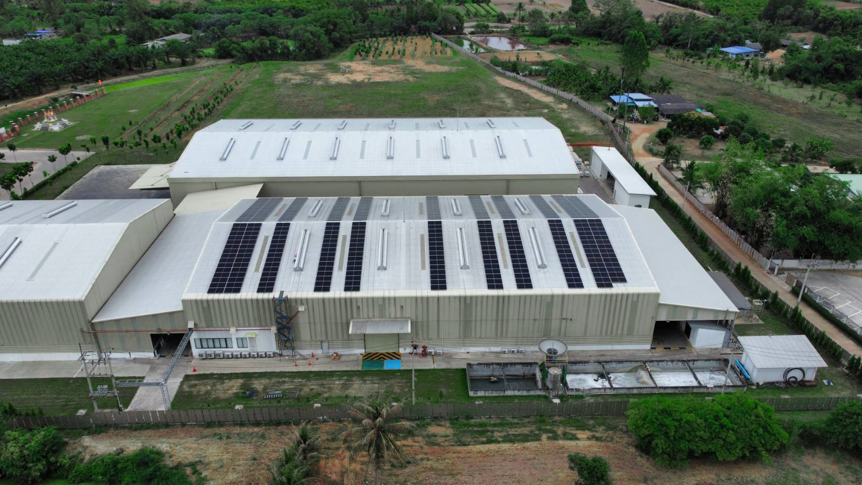 Manufacturing facility aerial view